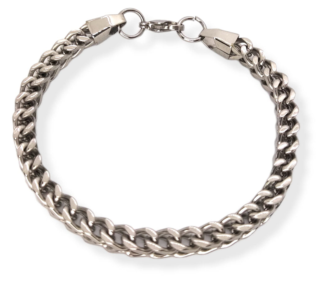 Habibi Jewels Bracciale Catena Uomo in Acciaio Modello Quadrata 6 mm Braccialetto Idea Regalo Festa del Papà Compleanno Laurea