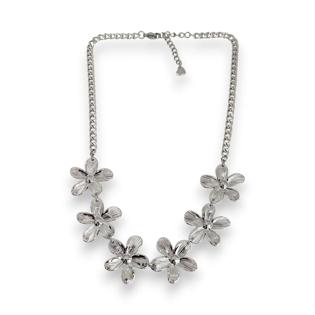 Habibi Jewels Collana da Donna in Acciaio Silver con Fiori Regolabile Ideale per Occasioni Speciali Idea Regalo Ragazza Compleanno Festa della Mamma Natale