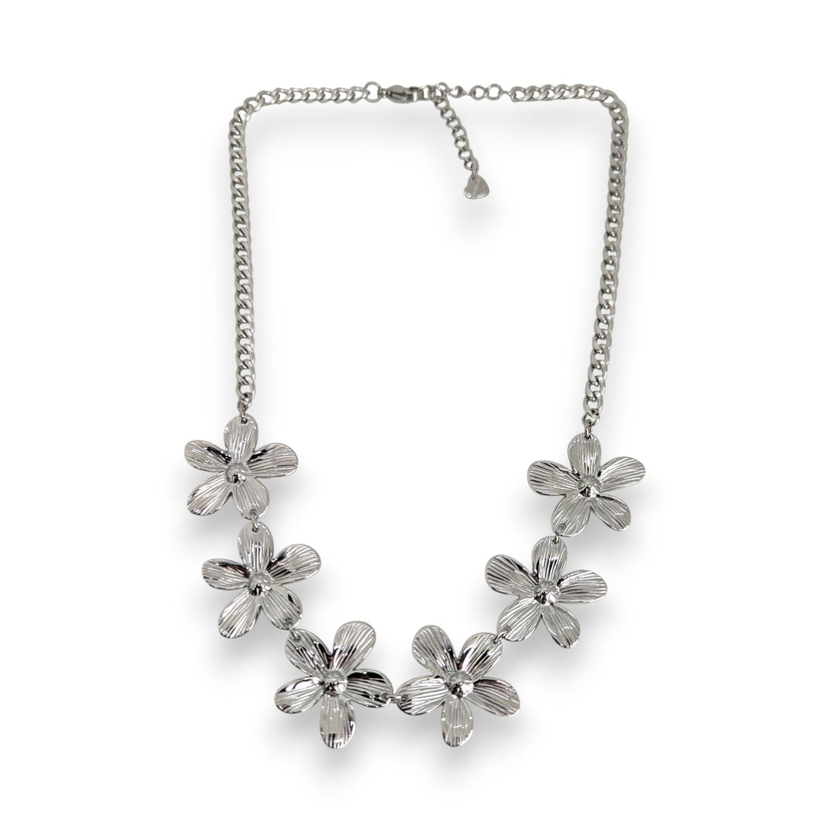 Habibi Jewels Collana da Donna in Acciaio Silver con Fiori Regolabile Ideale per Occasioni Speciali Idea Regalo Ragazza Compleanno Festa della Mamma Natale