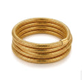 Habibi Jewels Bracciale in Acciaio Gold Dorato a Spirale a Molla Adatto a tutti i polsi da Donna Regolabile Idea Regalo
