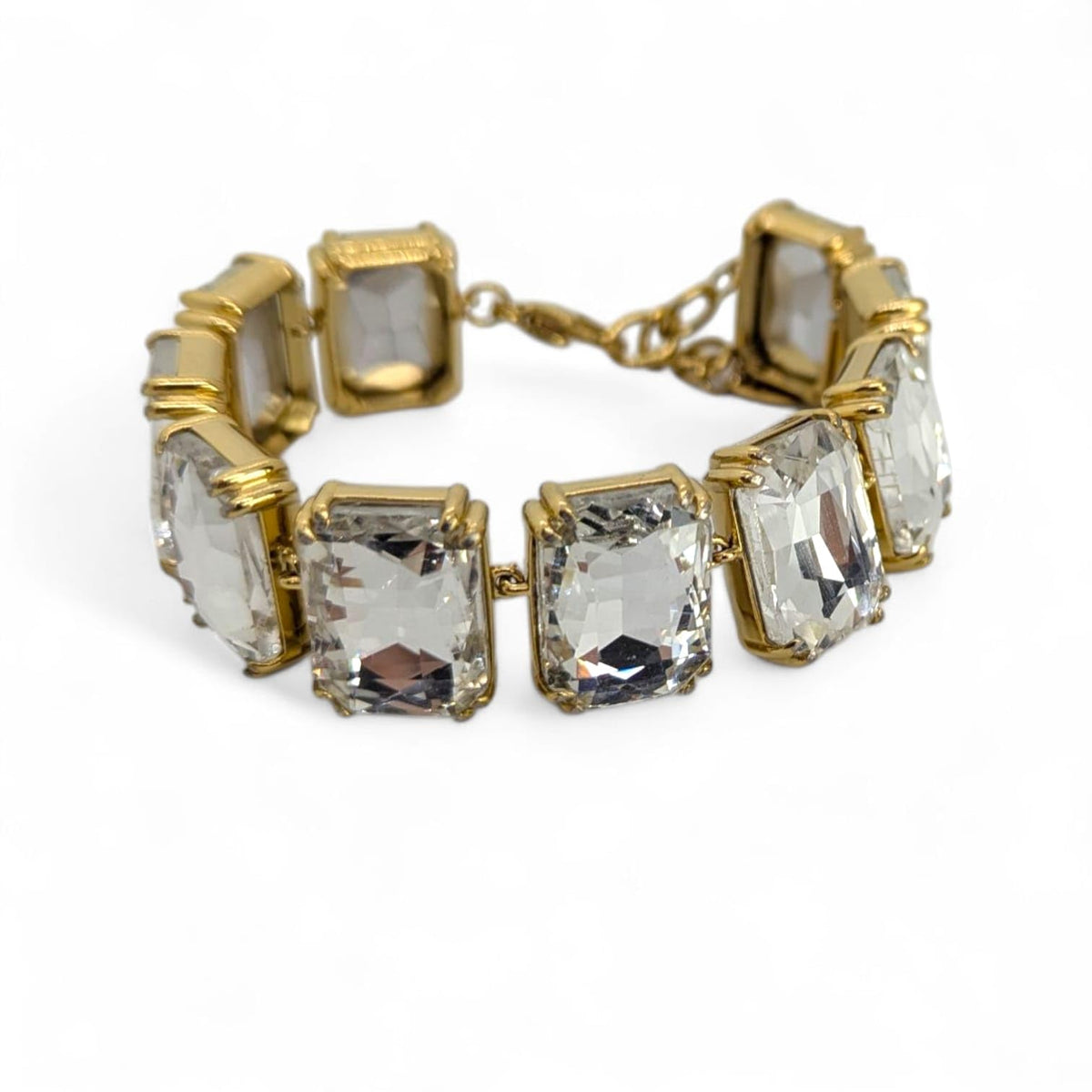 Habibi Jewels Bracciale da Donna in Acciaio Gold con Cristalli Taglio Cubico Ideale per ogni Occasione Idea Regalo Ragazza Compleanno Festa della Mamma Natale