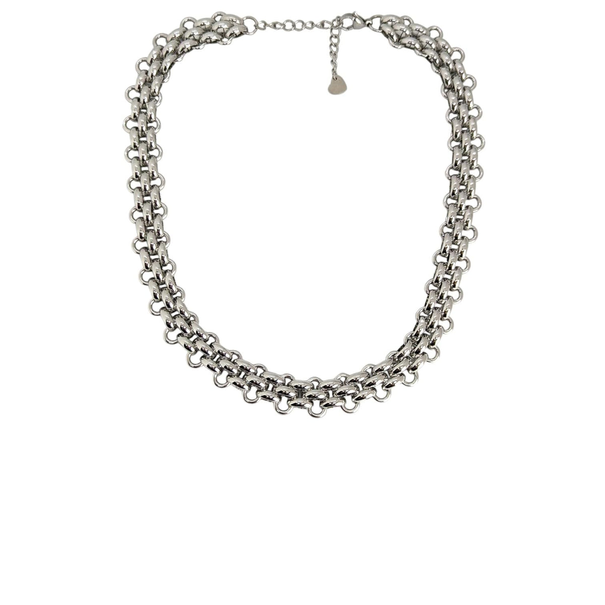 Habibi Jewels Collana da Donna in Acciaio Silver Modello Catena Intrecciata Regolabile Ideale per Occasioni Speciali Idea Regalo Ragazza Compleanno Festa della Mamma Natale