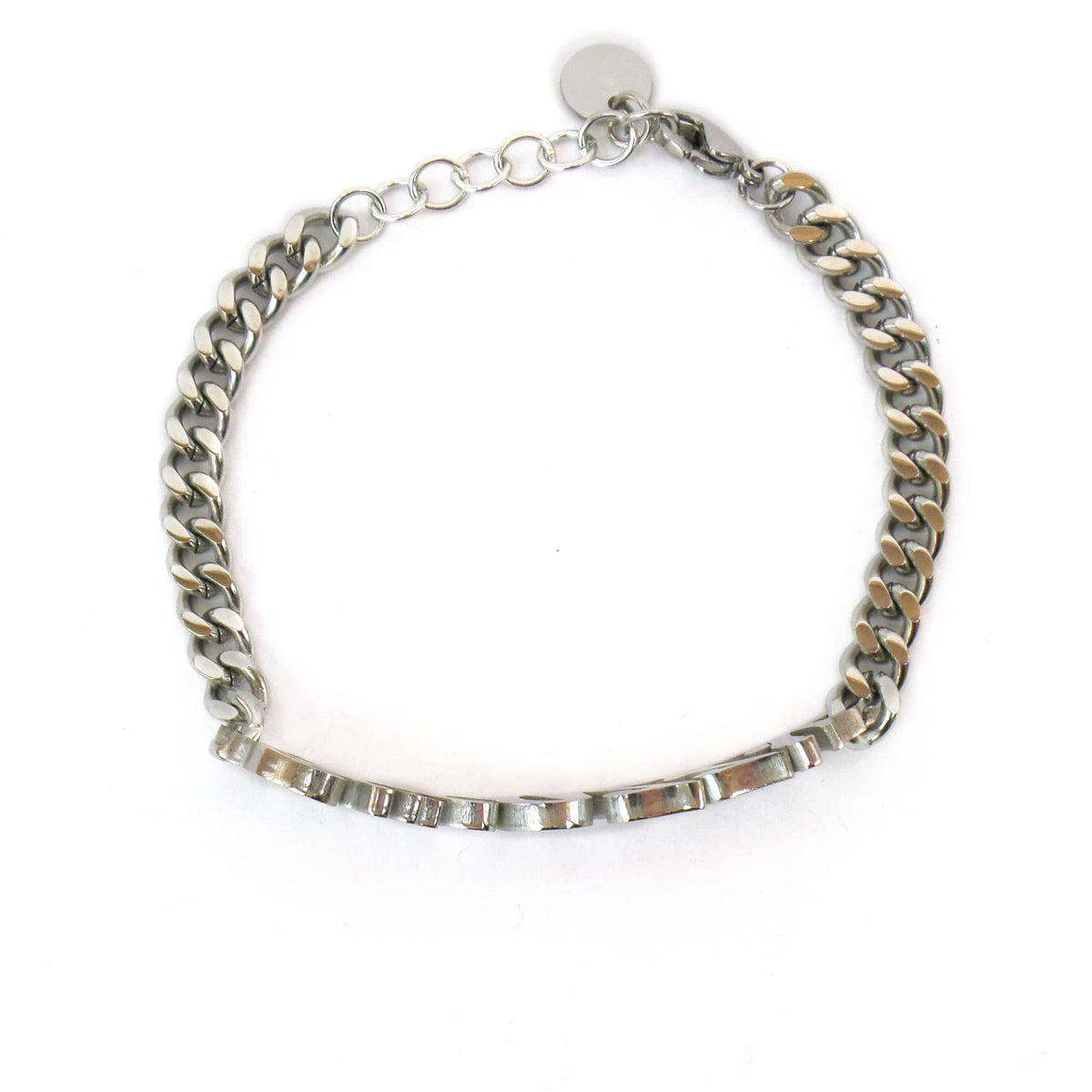 Habibi Jewels Bracciale da Donna in Acciaio maglia larga con scritta Sticazzi braccialetto bracelet for woman