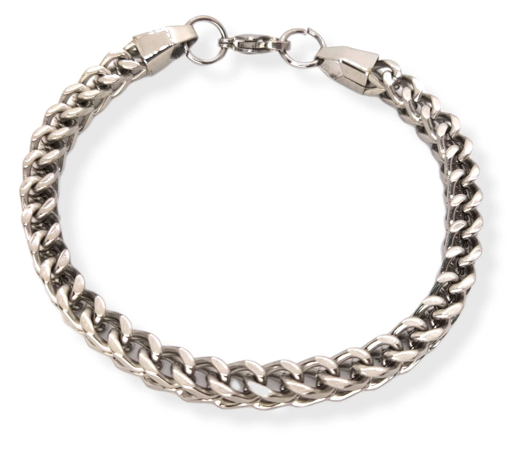 Habibi Jewels Bracciale Catena Uomo in Acciaio Modello Quadrata 6 mm Braccialetto Idea Regalo Festa del Papà Compleanno Laurea