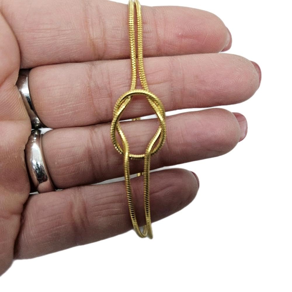 Habibi Jewels Bracciale Nodo D'Amore in Acciaio Gold Dorato da Donna Intrecciato Design Elegante Regolabile Idea Regalo Ragazza Compleanno Festa della Mamma Natale