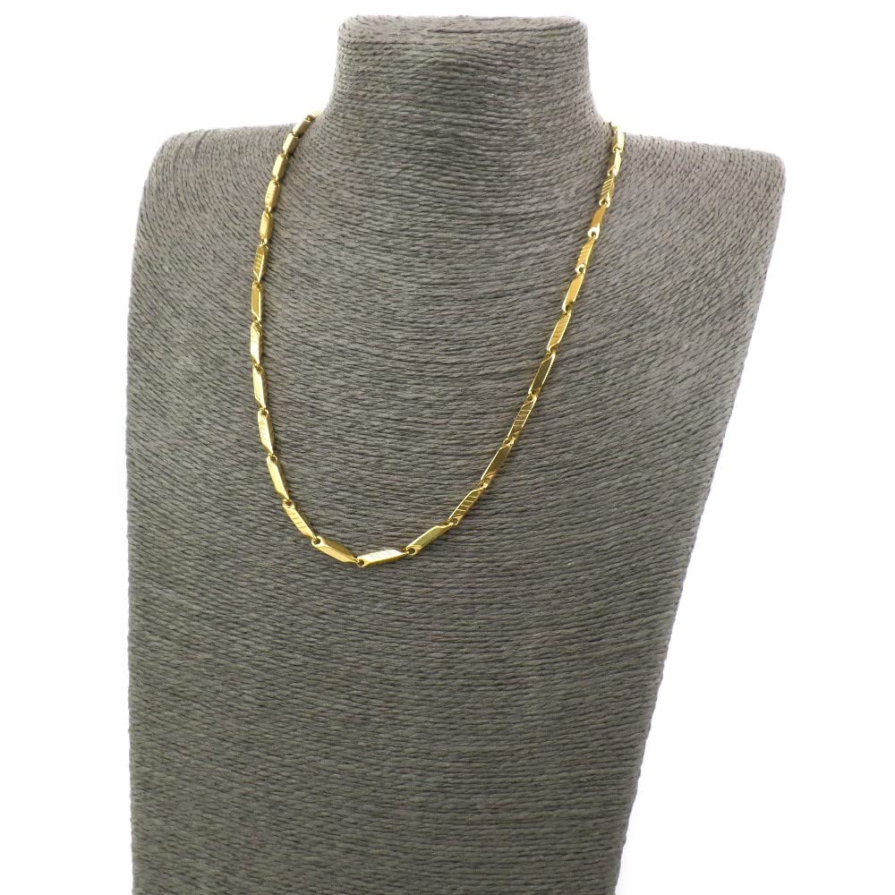 Habibi Jewels Collana da Uomo in Acciaio Modello Maglia a Rombo Colore Oro Giallo Dorata Chiusura a Moschettone Idea Regalo Festa del Papà Compleanno Laurea