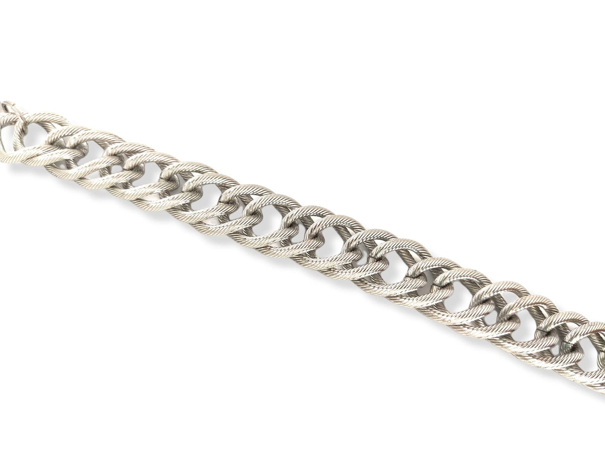 Habibi Jewels Bracciale Catena Donna in Acciaio modello a Maglia Larga Massiccia Rigata Bracelet for woman Regalo Festa della mamma Laurea Compleanno Braccialetto