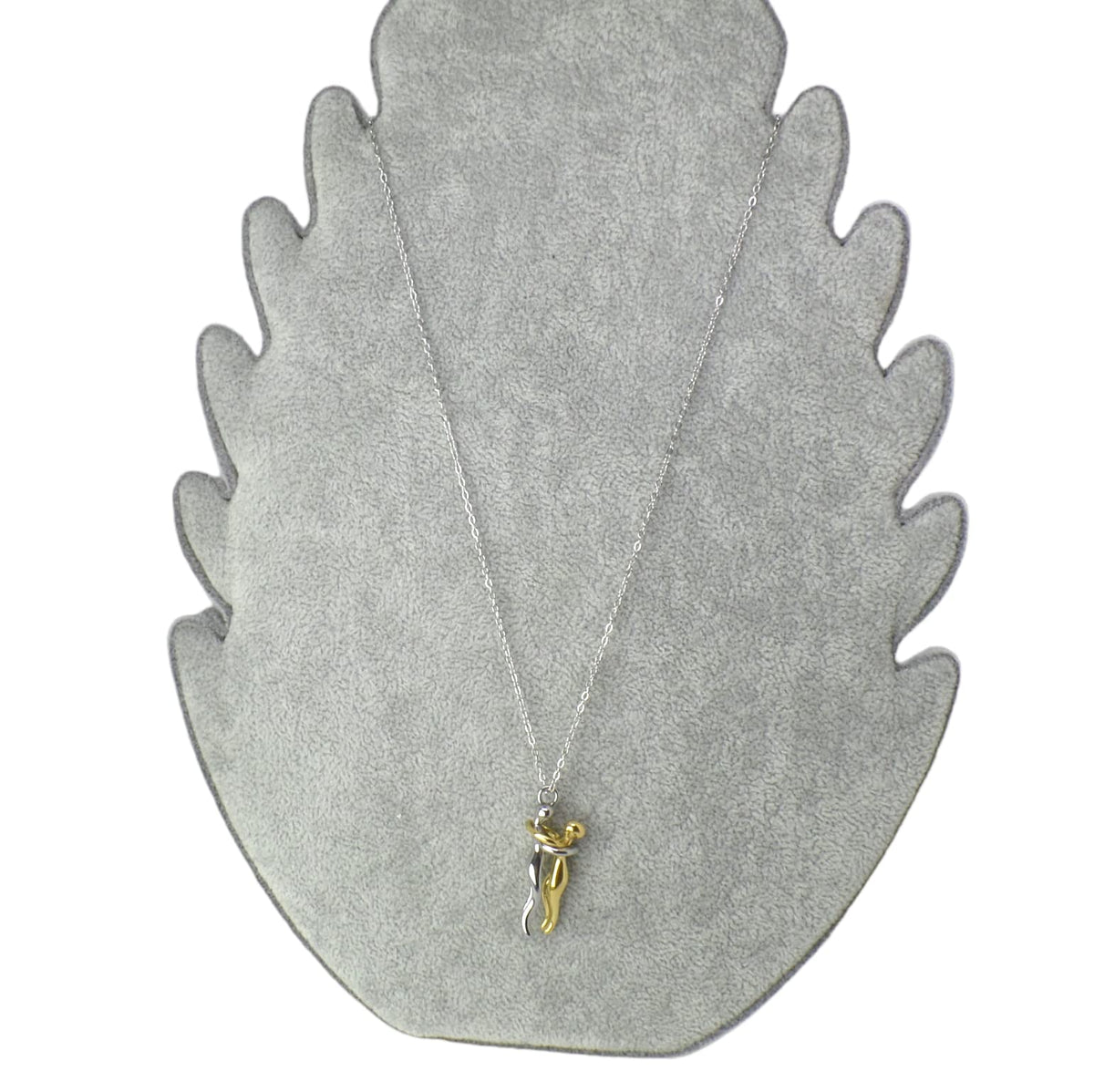 Habibi Jewels Collana da Donna in Acciaio con Ciondolo Abbraccio Innamorati Nero e Color Oro Gold Lui e Lei Fidanzati Amanti Coppia Amore Amicizia Idea Regalo San Valentino Compleanno