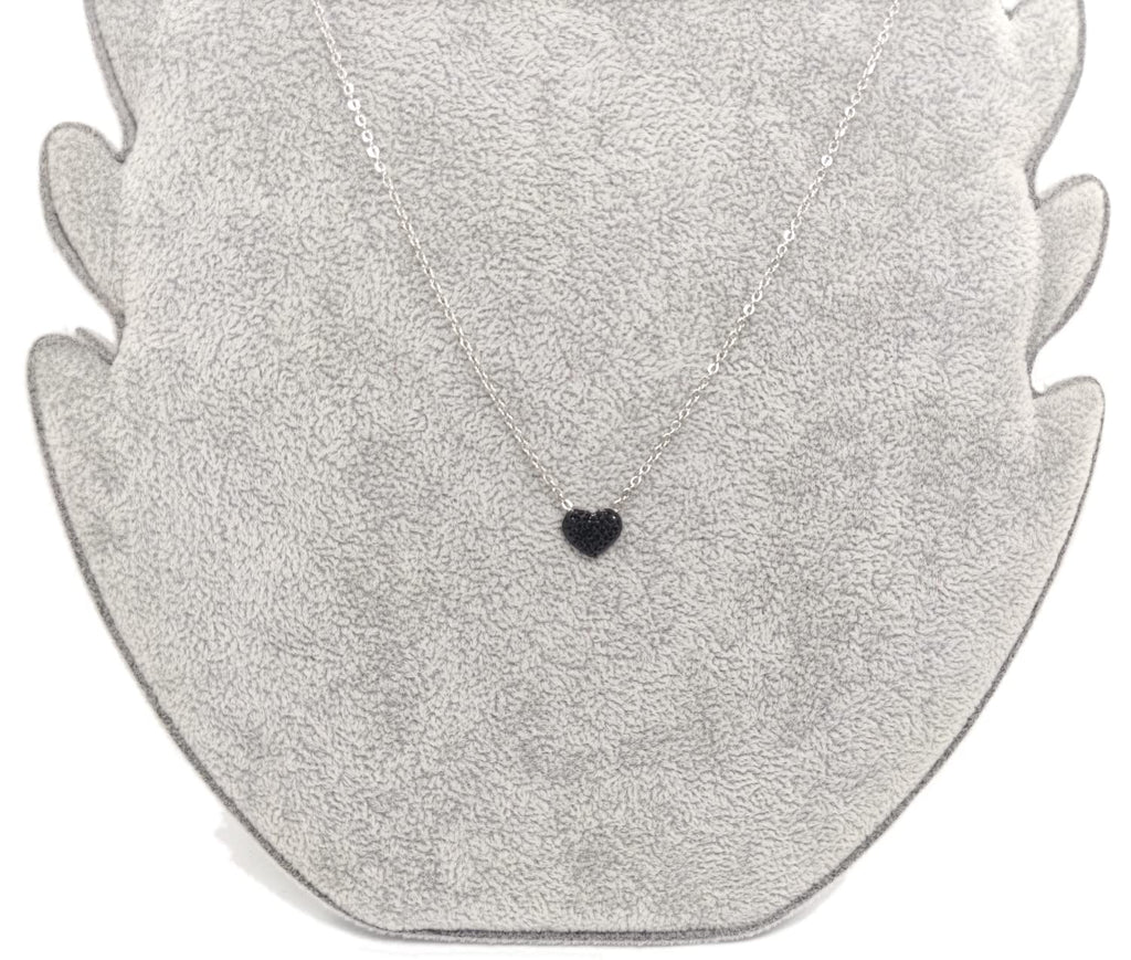 Habibi Jewels Collana da Donna in Acciaio con Ciondolo Cuore Nero Chiusura a Moschettone Regolabile Idea Regalo Compleanno Laurea Natale Festa della Mamma Fidanzati San Valentino