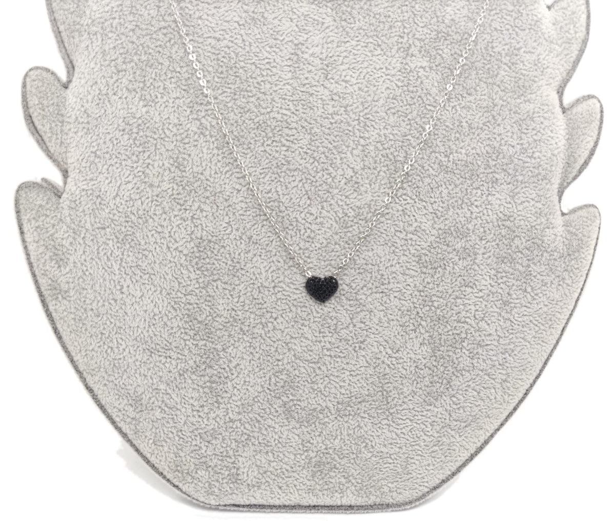 Habibi Jewels Collana da Donna in Acciaio con Ciondolo Cuore Nero Chiusura a Moschettone Regolabile Idea Regalo Compleanno Laurea Natale Festa della Mamma Fidanzati San Valentino