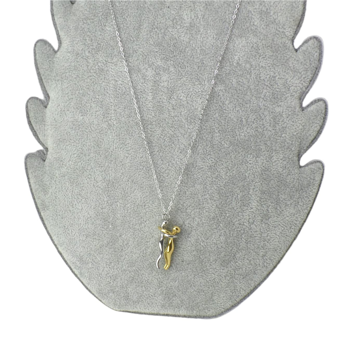 Habibi Jewels Collana da Donna in Acciaio con Ciondolo Abbraccio Innamorati Nero e Color Oro Gold Lui e Lei Fidanzati Amanti Coppia Amore Amicizia Idea Regalo San Valentino Compleanno