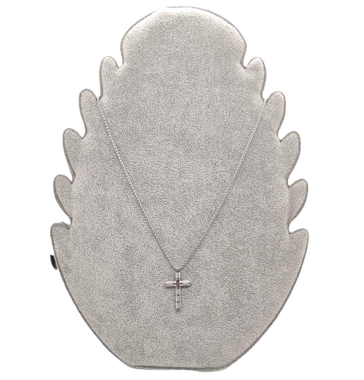 Habibi Jewels Collana Croce Acciaio Uomo Stilizzata Catena a Maglia Chiusura a Moschettone Festa del Papà Idea Regalo Compleanno Laurea