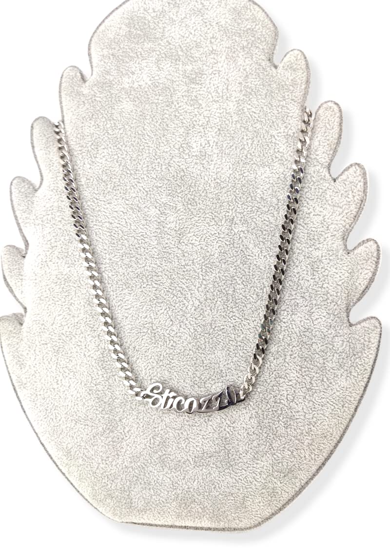 Habibi Jewels Collana in Acciaio da Donna con scritta Sticazzi a Maglia Larga Collanina Necklace for Woman Regalo Compleanno Laurea Onomastico Festa della Mamma