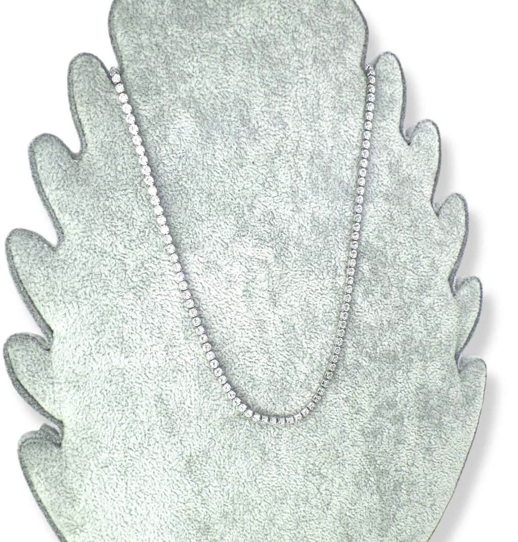 Habibi Jewels Collana Tennis Girocollo da Donna in Acciaio con Strass Bianchi Chiusura a Moschettone Lunghezza Regolabile Compleanno Festa della Mamma Natale Onomastico Festa della Donna