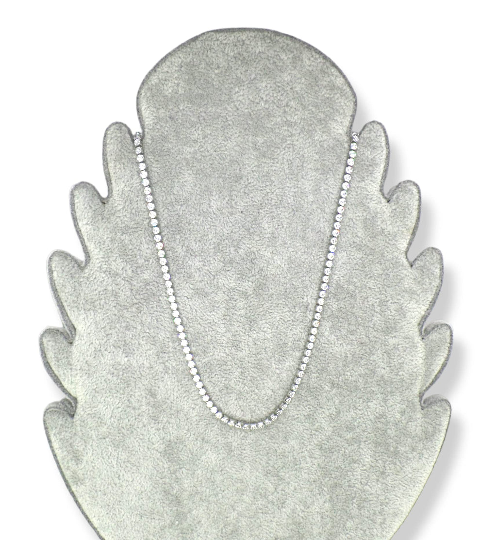 Habibi Jewels Collana Tennis Girocollo da Donna in Acciaio con Strass Bianchi Chiusura a Moschettone Lunghezza Regolabile Compleanno Festa della Mamma Natale Onomastico Festa della Donna